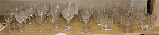 A collection of Stuart art glass wine and drinking glasses